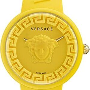 Versace Medusa Pop Silicone Strap Watch, 39mm ( Yellow)